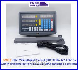 3 Axis Lathe Milling Digital Readout DRO TTL EIA-422-A SNS-3V Bracket CNC Scales