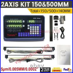 6 20 2Axis DRO Digital Readout TTL Linear Glass Scale Milling 5µm 150 & 500mm