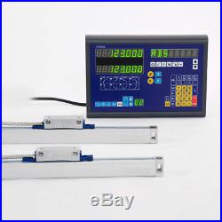 BiGa 2 Axis DRO Digital Display Readout+2 Linear Scales Milling/Lathe Machine