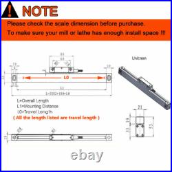 DRO 2 Axis Digital Readout 250mm+700mm Linear Scale Kit for CNC Mill Lathe, UK