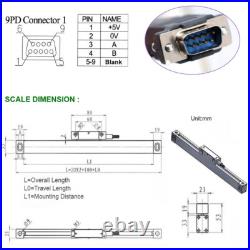 DRO 2 Axis Digital Readout 250mm+700mm Linear Scale Kit for CNC Mill Lathe, UK
