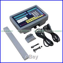 DRO 2 Axis Digital Readout Display Meter for Milling Lathe Machine Linear Scale