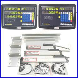 DRO 2 Axis Digital Readout Linear Scale Encode Kit Milling Lathe Machine Grinder