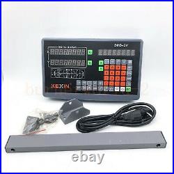 DRO 2-Axis Digital Readout with 2pcs 500&1000mm Linear Scale Linear Encoder Kit