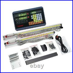 Digital Readout DRO Display+2pc Linear Glass Scale 2Axis Kit Mill Lathe Machine