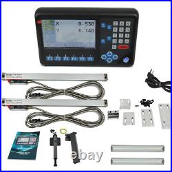Ditron 2 Axis DRO Digital Readout 5UM Linear Glass Scale Encoder for Lathe Mill