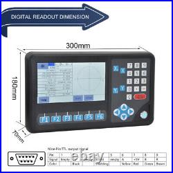 Ditron 2 Axis DRO Digital Readout 5UM Linear Glass Scale Encoder for Lathe Mill