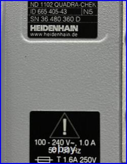 Heidenhain Quadra-chek Nd1102 /nd 1102 2 Axis Digital Readout ID 665 405-43