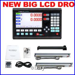 LCD 2 Axis Digital Readout for Lathe Mill CNC Machines and Linear Scale 100 200