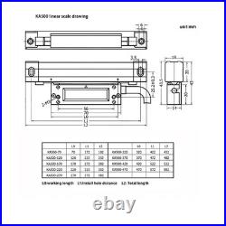 LCD DRO 3 Axis Digital Readout+5um KA-500 Linear Scale Thin KA500 Glass Encoder