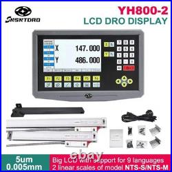 LCD DRO Display YH800-2 2 Axis 19 language AC90-260V Displacement sensor 50-1000