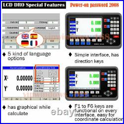 LCD DRO Linear Scale 2Axis/3Axis Digital Readout Display Sensor Encoder CNC Mill
