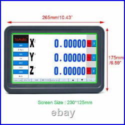 LCD Dro 2/3Axis Digital Readout Linear Glass Scale 5µm for Lathe Mill Machine