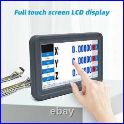 LCD Touch DRO 2/3Axis Digital Readout Linear Glass Scale 5µm Lathe Mill Machine