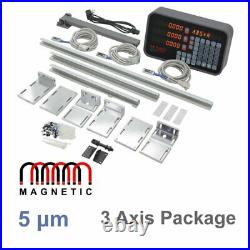Lathe 3 Axis Digital Readout Package with 350mm, 450mm, 750mm Magnetic Encoders