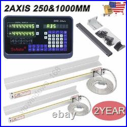 Mill 2Axis Digital Readout 5µm Scale Glass Encoder 250&1000mm #dd