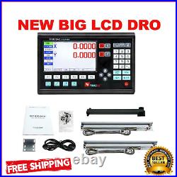 NEW Complete Dro 2 Axis Digital Readout Big LCD Display Dro Set Linear Scales