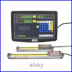 Precision 2Axis 5µm Digital Readout DRO Display+2pc Linear Scale Mill Lathe Kit