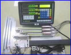 Precision 3Axis 5µm Digital Readout DRO Display+3pc Linear Scale Mill Lathe Kit