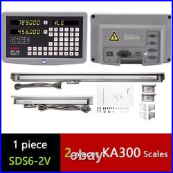 SDS6-2V DRO 2 Axis Digital Readout and 5um KA300KA500 Glass Encoder Metal Casing