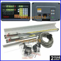 XY 2Axis Digital Readout DRO Display TTL Linear Scale 350&400mm CNC Mill Kit