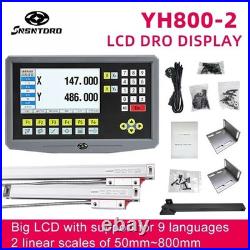 YH800-2 2 Axis LCD DRO Digital Readout Display 19 Language AC90-260V And 2 Pie T