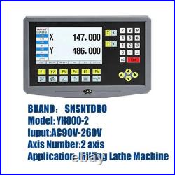 YH800-2 2 Axis LCD DRO Digital Readout Display 19 Language AC90-260V And 2 Pie T